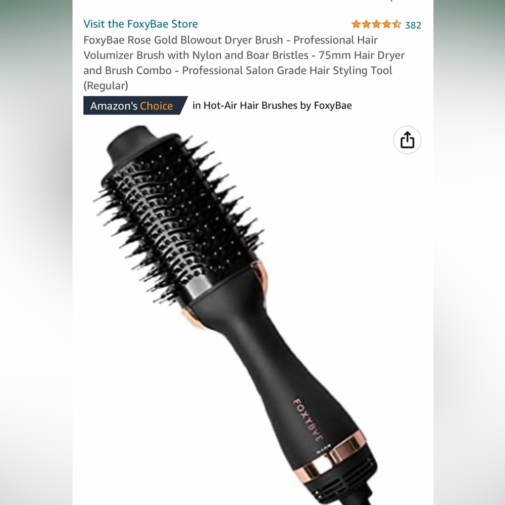 FOXYBAE Rose Gold blow dryer brush, brand new, unopened